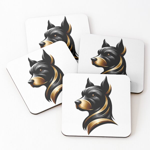 Item preview, Doberman head logo in black and gold designed and sold by AD-Digital-Art.