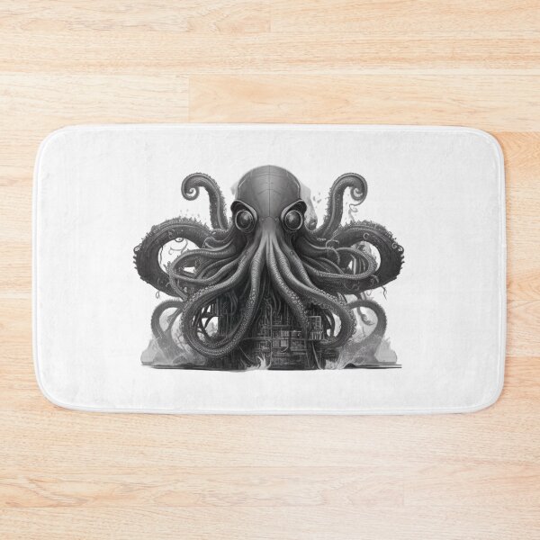 Item preview, Cyberpunk Octopus in Black White Science Fiction SciFi designed and sold by Frostquest.