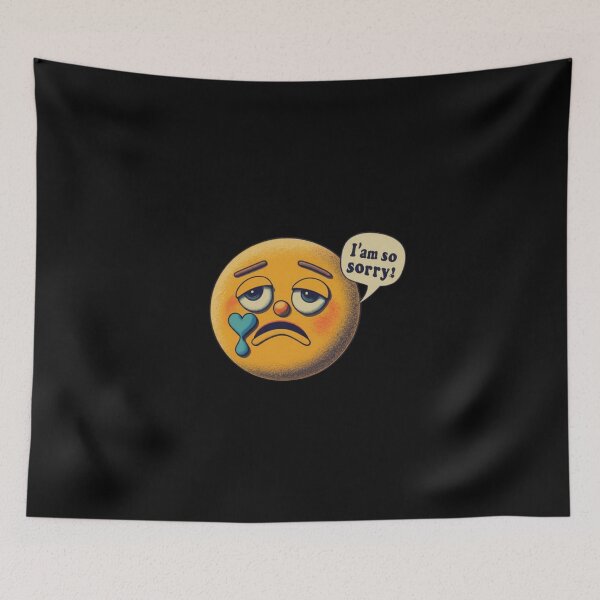 Item preview, "I am so sorry emoji ". funny emoji face With tears infor of heart  designed and sold by Obinne.