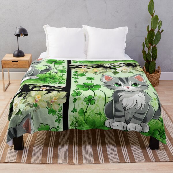 Item preview, Cute Shamrock Kitten With Green Eyes Colorful Design designed and sold by EarthArtDesigns.