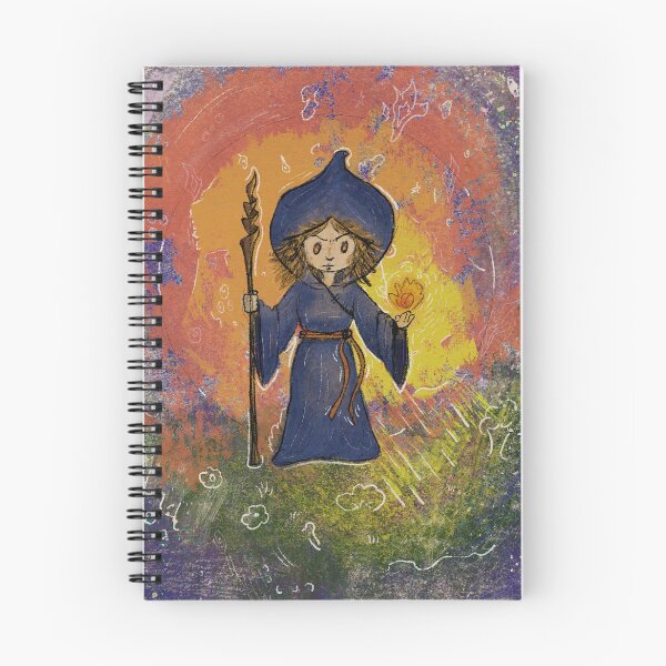Item preview, Cute illustration of a wizard casting a fireball designed and sold by QueenMakesChaos.