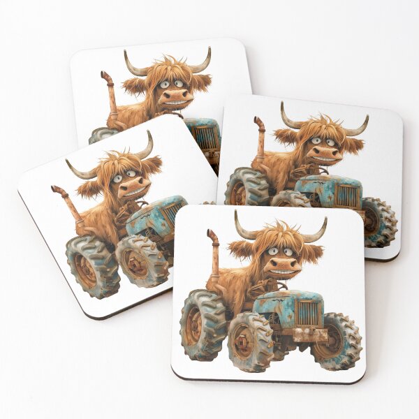 Item preview, Highland Cow on a tractor designed and sold by Chugai.