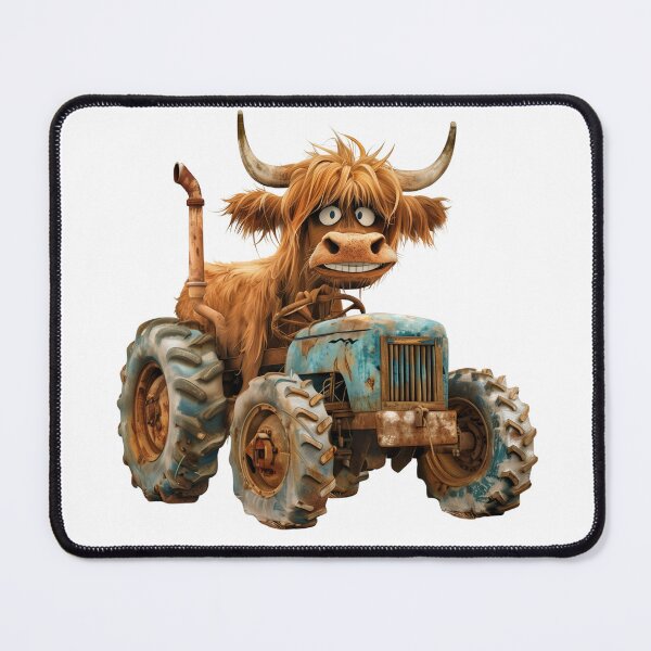 Item preview, Highland Cow on a tractor designed and sold by Chugai.