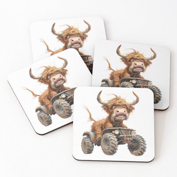 Item preview, Highland Cow on a quad bike designed and sold by Chugai.
