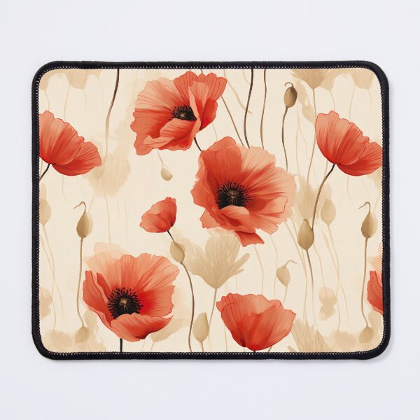 Item preview, Cottagecore Red Poppies Botanical Floral Pastel Wildflowers designed and sold by fluffstuffgifts.