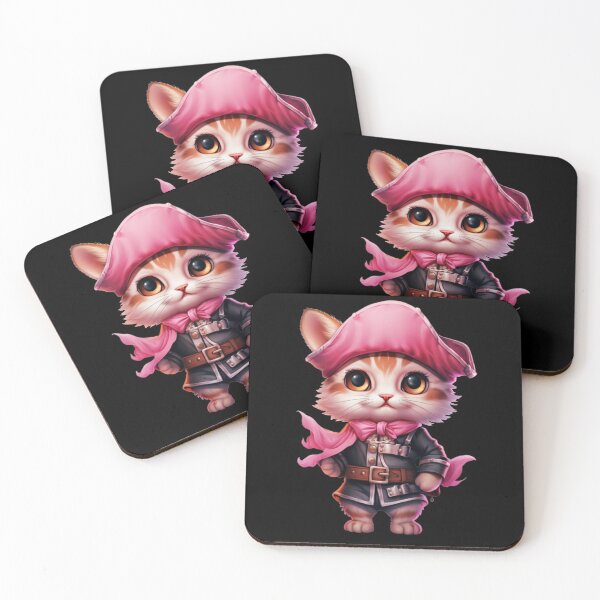 Item preview, Kawaii Pink Cat Pirate designed and sold by KawaiiArtStyle.