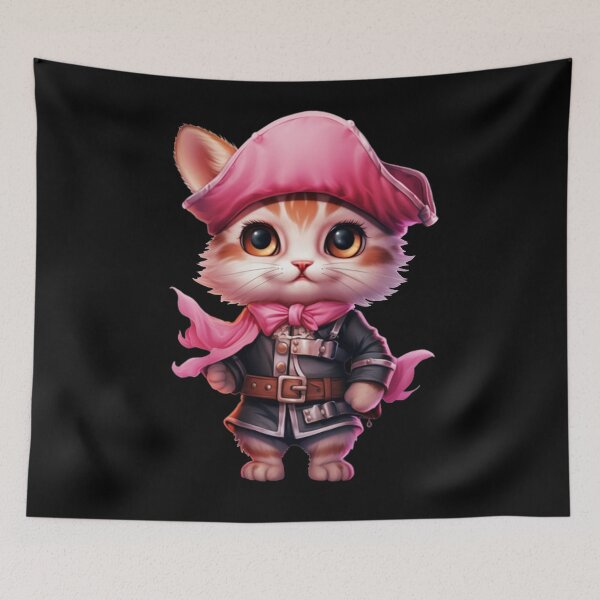 Item preview, Kawaii Pink Cat Pirate designed and sold by KawaiiArtStyle.