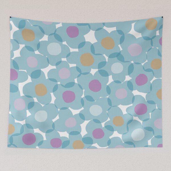 Item preview, Iconic Nordic Watercolor Blue Flowers designed and sold by Deutschic.