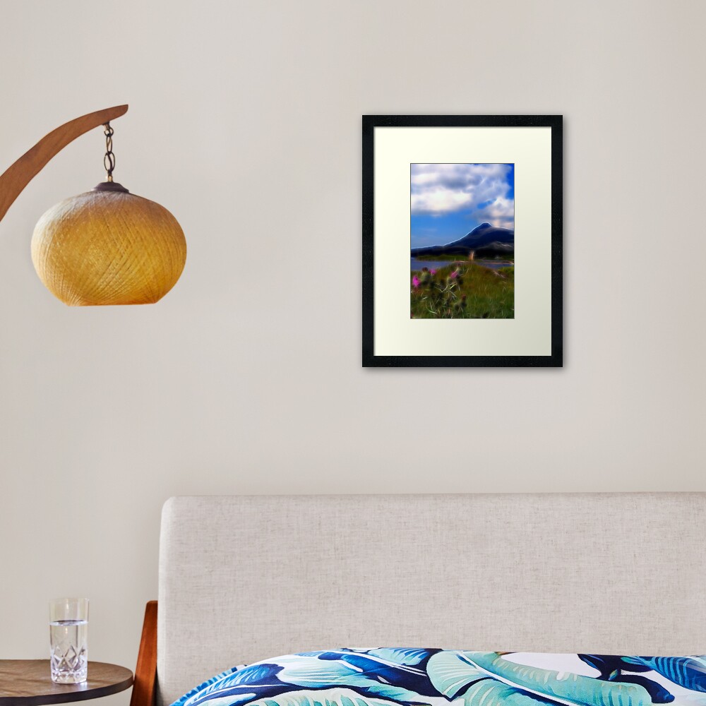 Thistle-Castle-Quinag=Fractalius Framed Art Print