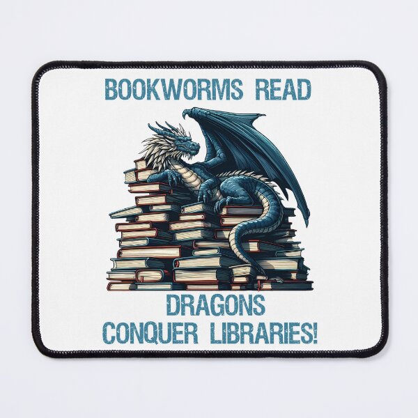 Item preview, Blue Dragon on the pile of books designed and sold by Irbisinthebox.