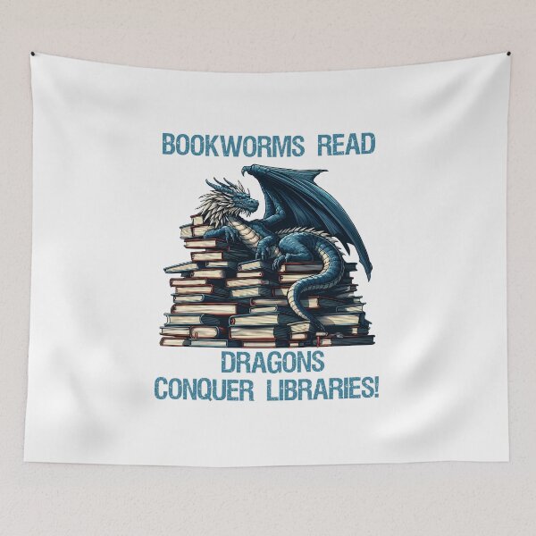Item preview, Blue Dragon on the pile of books designed and sold by Irbisinthebox.