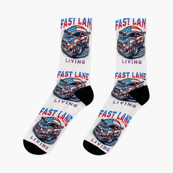 Item preview, Fast Lane Living USA American Flag Racecar Car Racing Motorsports Race Car American designed and sold by CarantinedChaos.