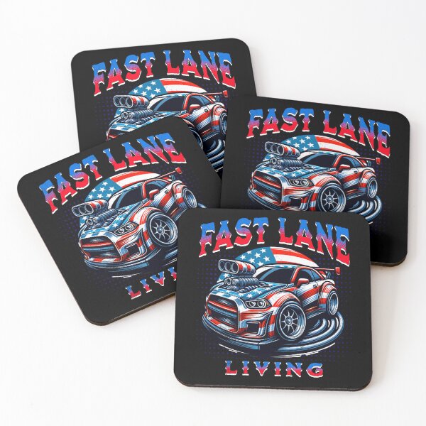 Item preview, Fast Lane Living USA American Flag Racecar Car Racing Motorsports Race Car American designed and sold by CarantinedChaos.