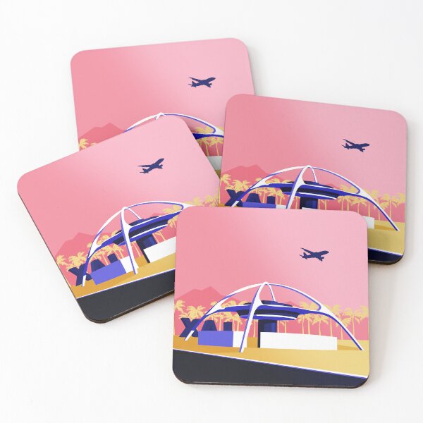 Item preview, LAX Theme Building_Pink designed and sold by Architecture Posters.