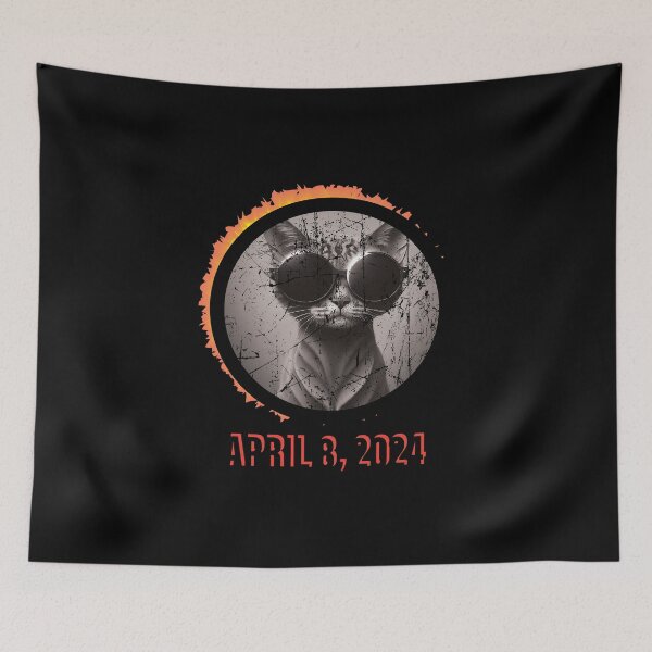 Item preview, Solar Eclipse 2024 Cat Wearing Solar Eclipse Glasses designed and sold by Slassyat.