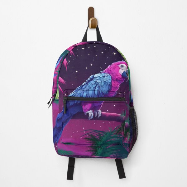 Item preview, Parrot and palms at evening, sky fall of stars, exotic vibes designed and sold by Sugar Wisdom .