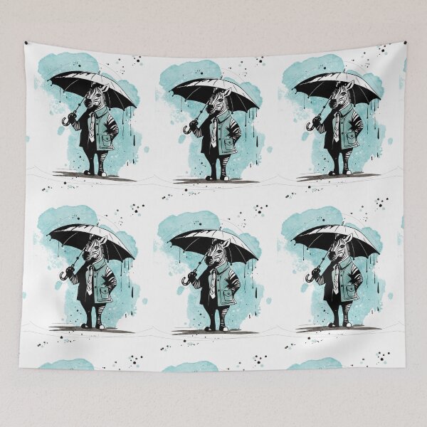 Item preview, Zebra with an umbrella illustration designed and sold by SimoesArtistry.