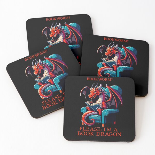 Item preview, Red Dragon in a cozy chair reading a book designed and sold by Irbisinthebox.