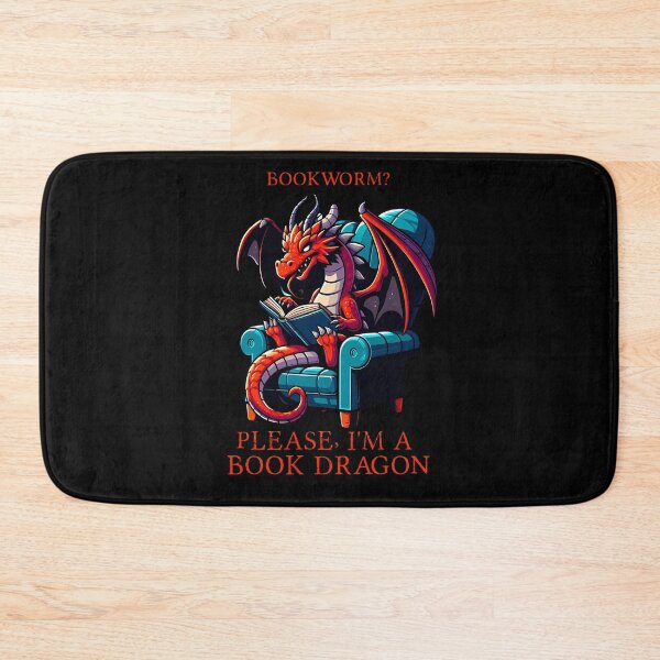 Item preview, Red Dragon in a cozy chair reading a book designed and sold by Irbisinthebox.