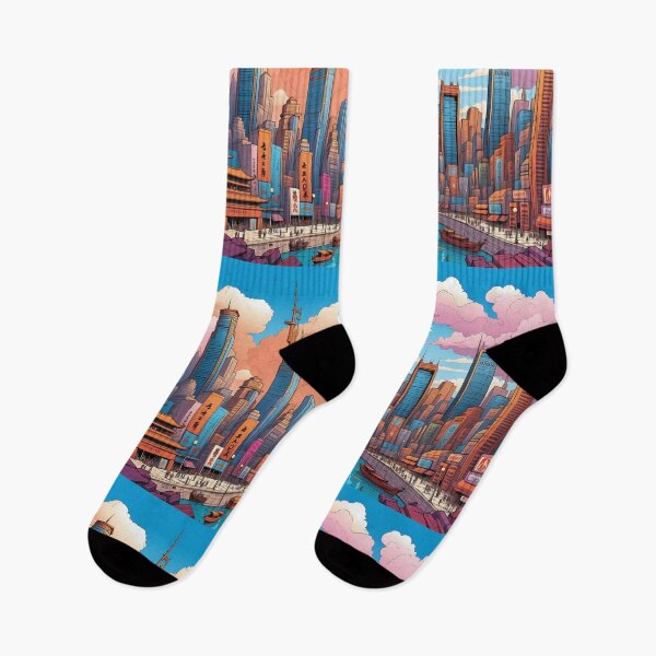 Item preview, Cerulean City Whimsical Waterways and Neon Glow designed and sold by ArtComixHaven.