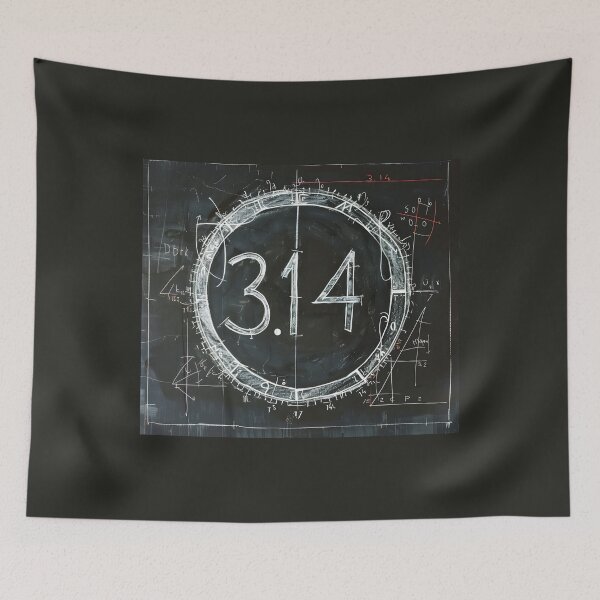 Item preview, Artistic Fusion- Celebrating Pi Day with Elegance in White on Black- A Unique and Creative Design designed and sold by OlfactoART Studio.