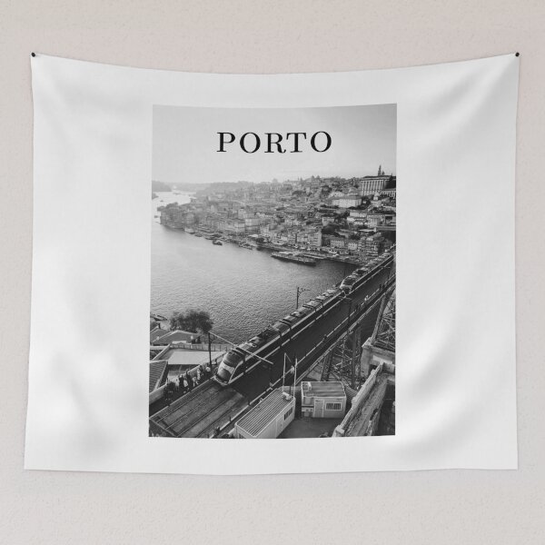 Item preview, Black and White Porto Portugal Europe designed and sold by ShopJoel.