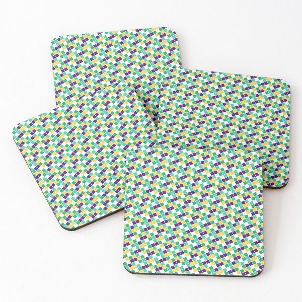 Item preview, Purple Yellow & Green Square Tiles White Limitless Seams designed and sold by Alchemy-A-La-G.