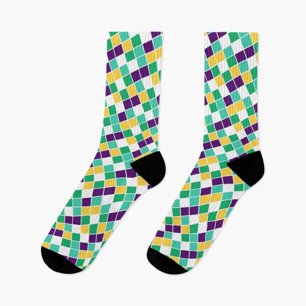Item preview, Purple Yellow & Green Square Tiles White Limitless Seams designed and sold by Alchemy-A-La-G.