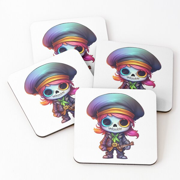 Item preview, Kawaii Neon Rainbow Skeloton Pirate designed and sold by KawaiiArtStyle.