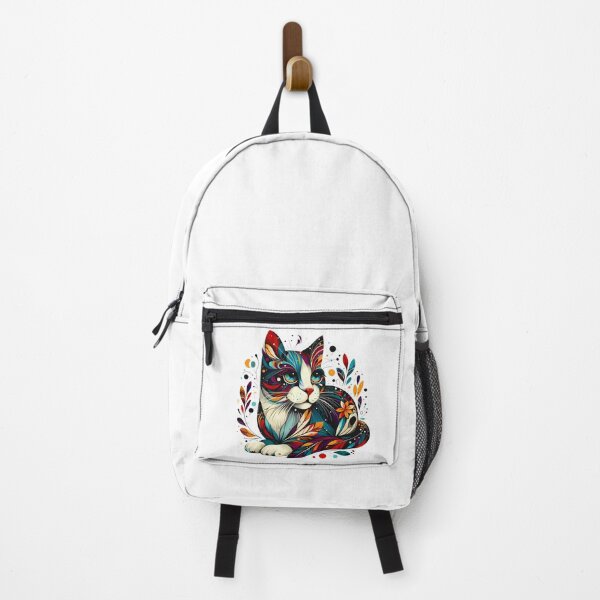 Item preview, Sitting cat in floral fusion - illustration designed and sold by AD-Digital-Art.