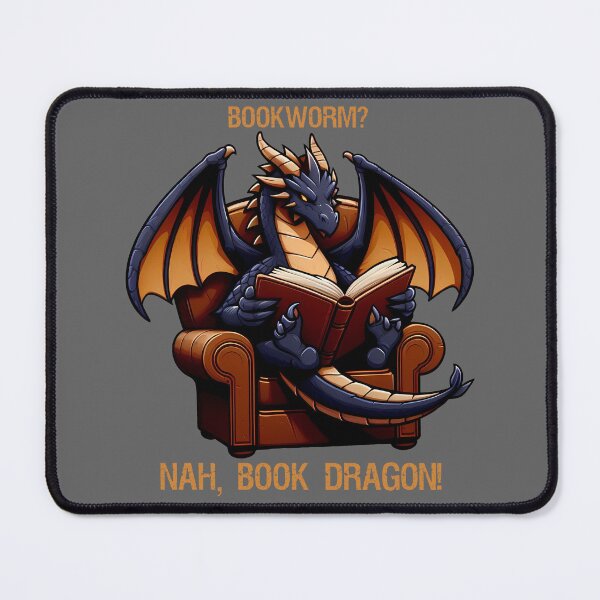 Item preview, Black Dragon in a cozy chair reading a book designed and sold by Irbisinthebox.