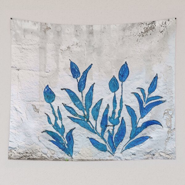 Item preview, faded mural of Blue False Indigo Plants by dePace' designed and sold by mrpropcake.