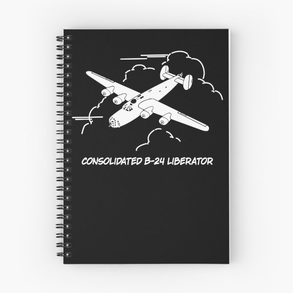 Artikelvorschau, Konsolidiertes B-24 Liberator WW2 schweres Bomberflugzeug, fliegendes Silhouettendiagramm entworfen und verkauft von MilitaryMart.
