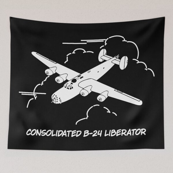 Item preview, Consolidated B-24 Liberator WW2 Heavy Bomber Plane Flying Silhouette Diagram designed and sold by MilitaryMart.