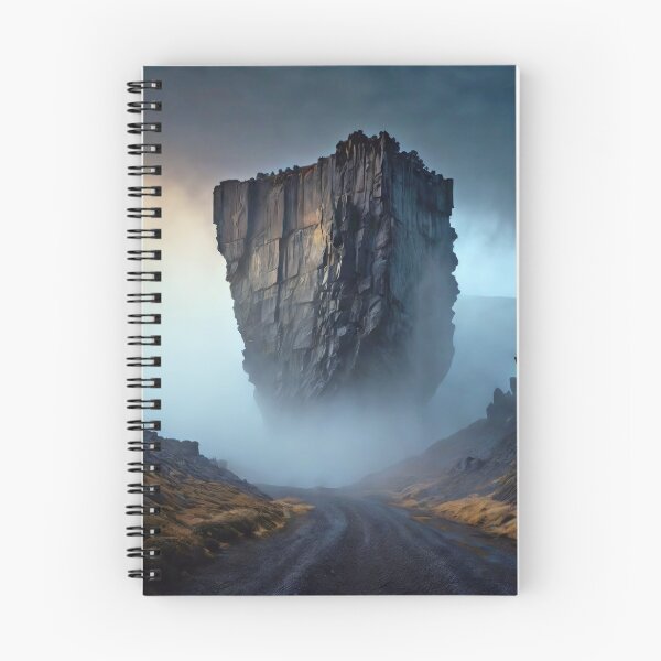 Item preview, The rugged beauty of an isolated rock formation standing proudly in the middle of a dusty road, inviting travelers to pause and admire its uncompromising presence designed and sold by petrovk.