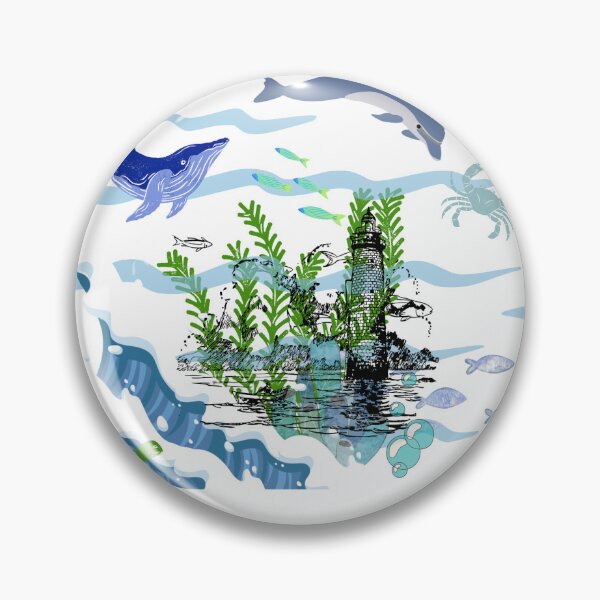 Item preview, sea ocean life delphine - lighthouse blue vision  designed and sold by Lurastel.