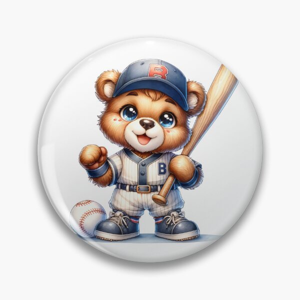 Item preview, cute bear playing baseball designed and sold by Made-by-Gus.