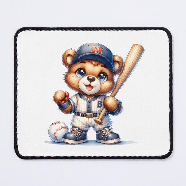 Item preview, cute bear playing baseball designed and sold by Made-by-Gus.
