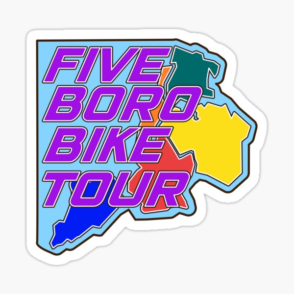 Item preview, Five Boro Bike Tour map designed and sold by PurpleCowStudio.