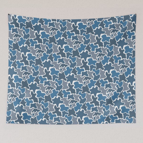 Item preview, Grey Blue & White Blob Camouflage Textile Limitless Seams designed and sold by Alchemy-A-La-G.