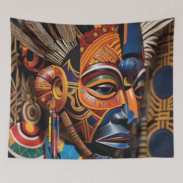 Item preview, Abstract indigenous mask man. designed and sold by maulbang.