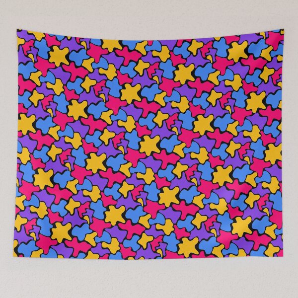 Item preview, Pink Blue & Purple Blob Camouflage Textile Limitless Seams designed and sold by Alchemy-A-La-G.