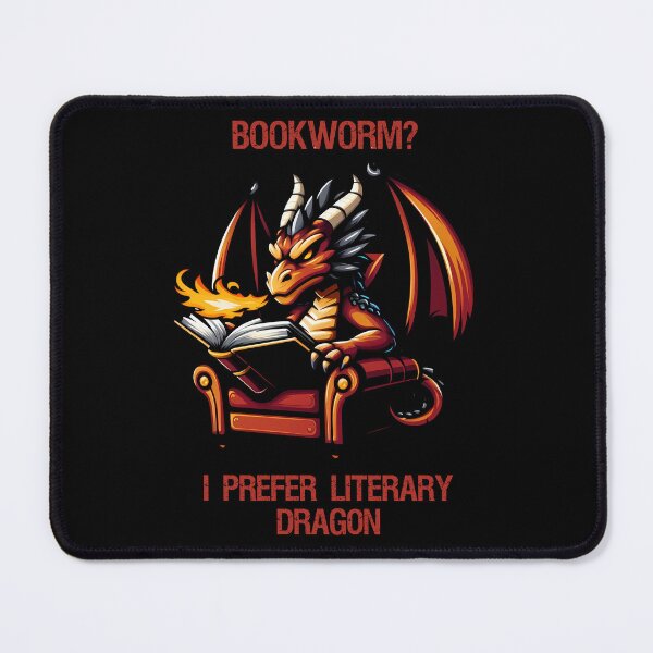 Item preview, Red Dragon in a cozy chair reading a book designed and sold by Irbisinthebox.