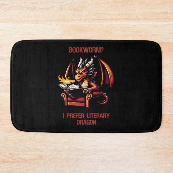 Item preview, Red Dragon in a cozy chair reading a book designed and sold by Irbisinthebox.