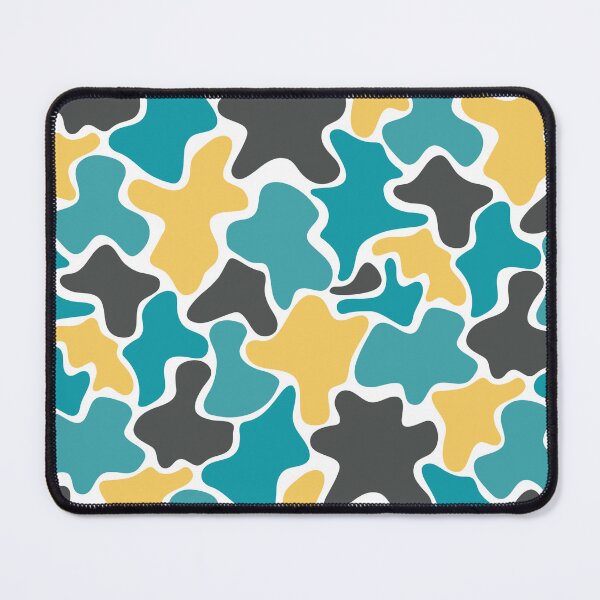 Item preview, Black Teal & Yellow Blob Camouflage Textile Limitless Seams designed and sold by Alchemy-A-La-G.