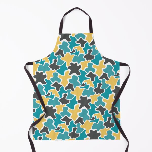 Item preview, Black Teal & Yellow Blob Camouflage Textile Limitless Seams designed and sold by Alchemy-A-La-G.