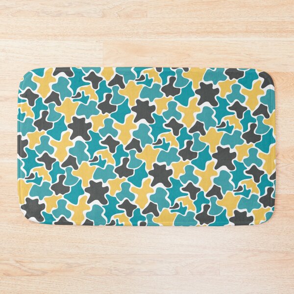 Item preview, Black Teal & Yellow Blob Camouflage Textile Limitless Seams designed and sold by Alchemy-A-La-G.
