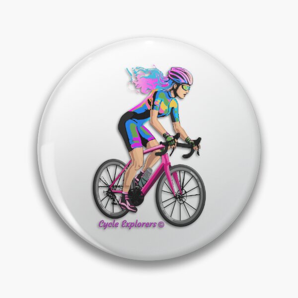 Item preview, Colourful Woman Cyclist designed and sold by cycleexplorers.