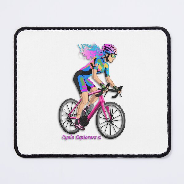 Item preview, Colourful Woman Cyclist designed and sold by cycleexplorers.