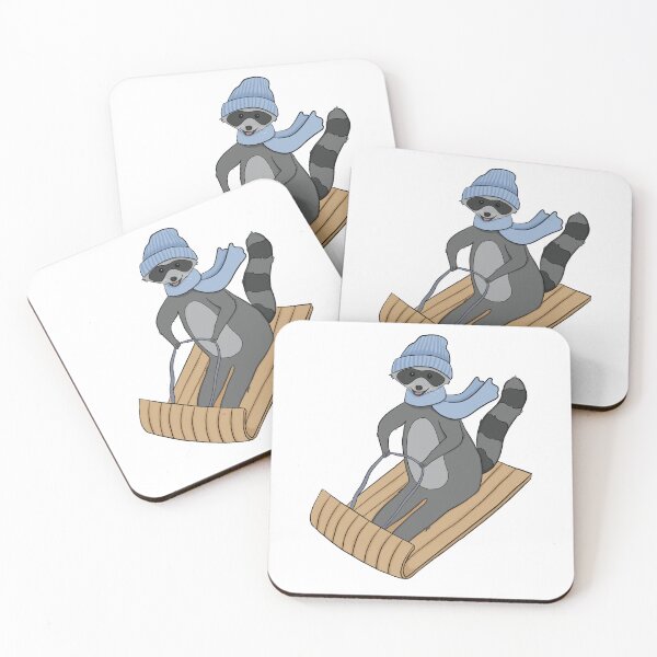 Item preview, Sledding Raccoon designed and sold by emilyswansonart.